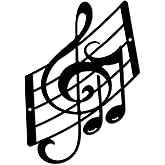 CREATCABIN Music Notes Metal Wall Art Decor Musical Note Wall Hanging Plaques Ornament Iron Wall Art Sculpture Sign for Indoor Outdoor Home Balcony Garden Office Decoration Gift Black 11.8 x 7.9 Inch