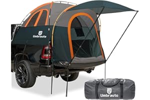 Umbrauto Truck Bed Tent with Awning: 6.4-6.7FT PU3000mm Waterproof Tailgate Pickup Truck Tents, Easy Set-up for 2 Person, Fits Full Size Short Bed, Chevy, Dodge, Ford, GMC, Green