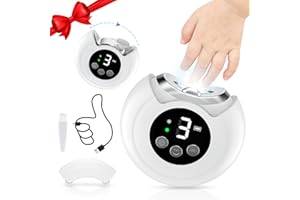 LCMWB Electric Nail Clipper, Electric Nail Trimmer with Nail File & 3 Speed Gears, Baby Nail Clipper with LED Light & Storage Box, Wireless Automatic Nail Clipper for Baby, Adult, Seniors