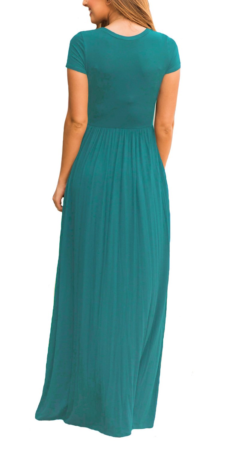 Euovmy Womens Short Sleeve Loose Plain Maxi Dresses Casual Long |  Desertcart Aruba