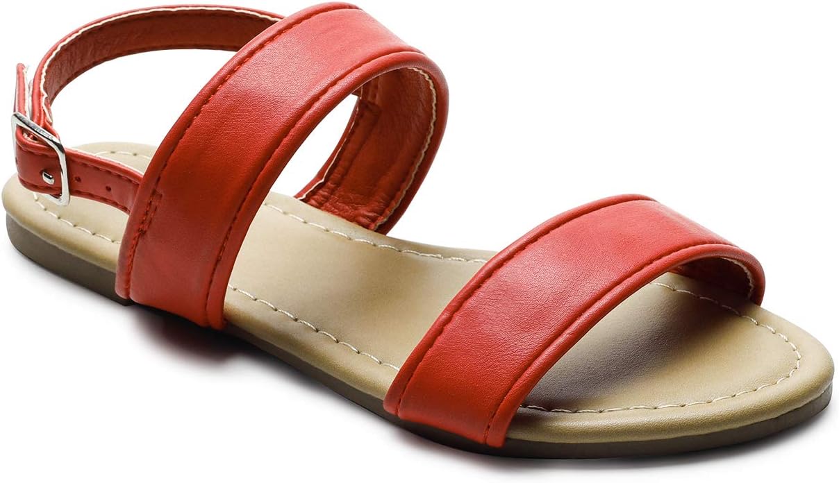 Trary Adjustable Buckle and Ankle Strap Flat Sandals for Kids (Little Kid)