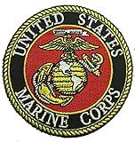 United States Marine Corps Round Shield Embroidered Iron on Patch - By Patch Squad