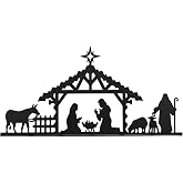 Fukaisu Nativity Set for Christmas, Metal Nativity Scene Decoration for Christmas Indoor Party Home Office Tabletop Bookshelf