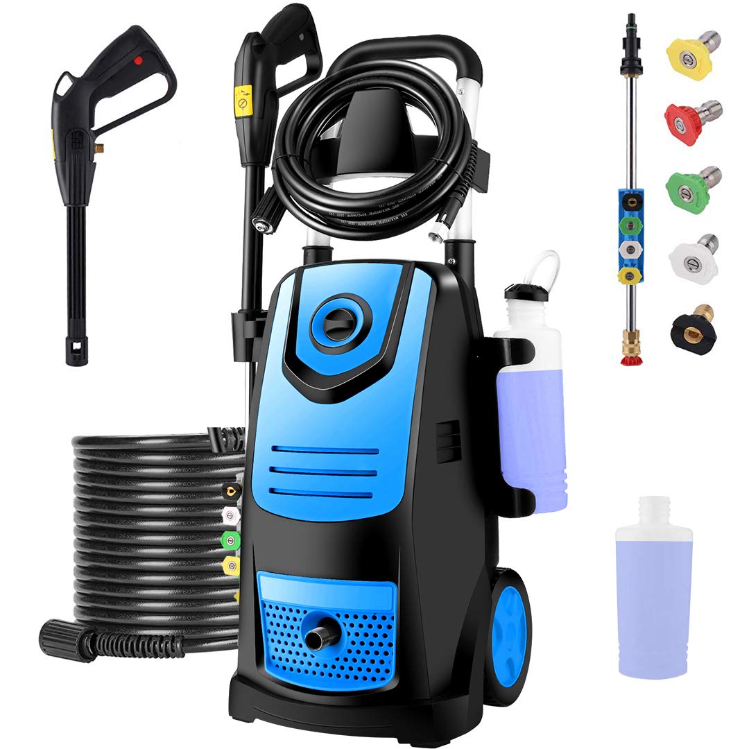 Suyncll 3800 PSI 2.8GPM Electric Pressure Washer Electric Power Washer with Soap Bottle (Blue)