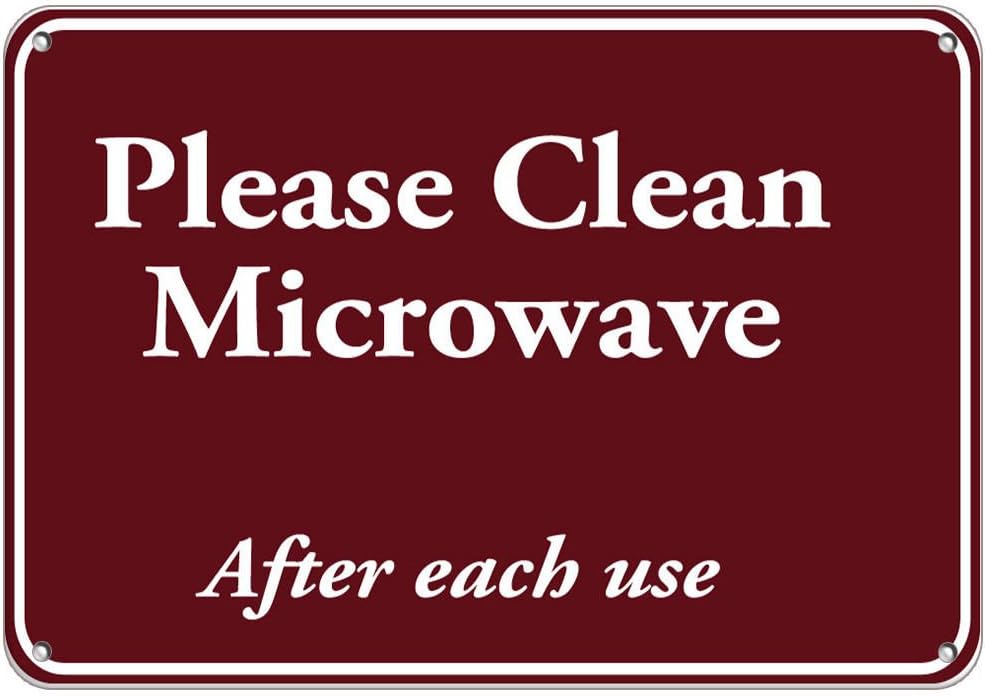 Amazon.com : Please Clean Microwave After Each Use Security Sign Label ...