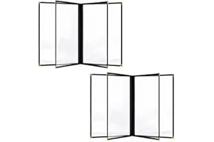 HERRIAT Clear Restaurant Menu Covers, Letter Size Holders with Double Panels, Metal Corners (8.5 x 11 in) (2)