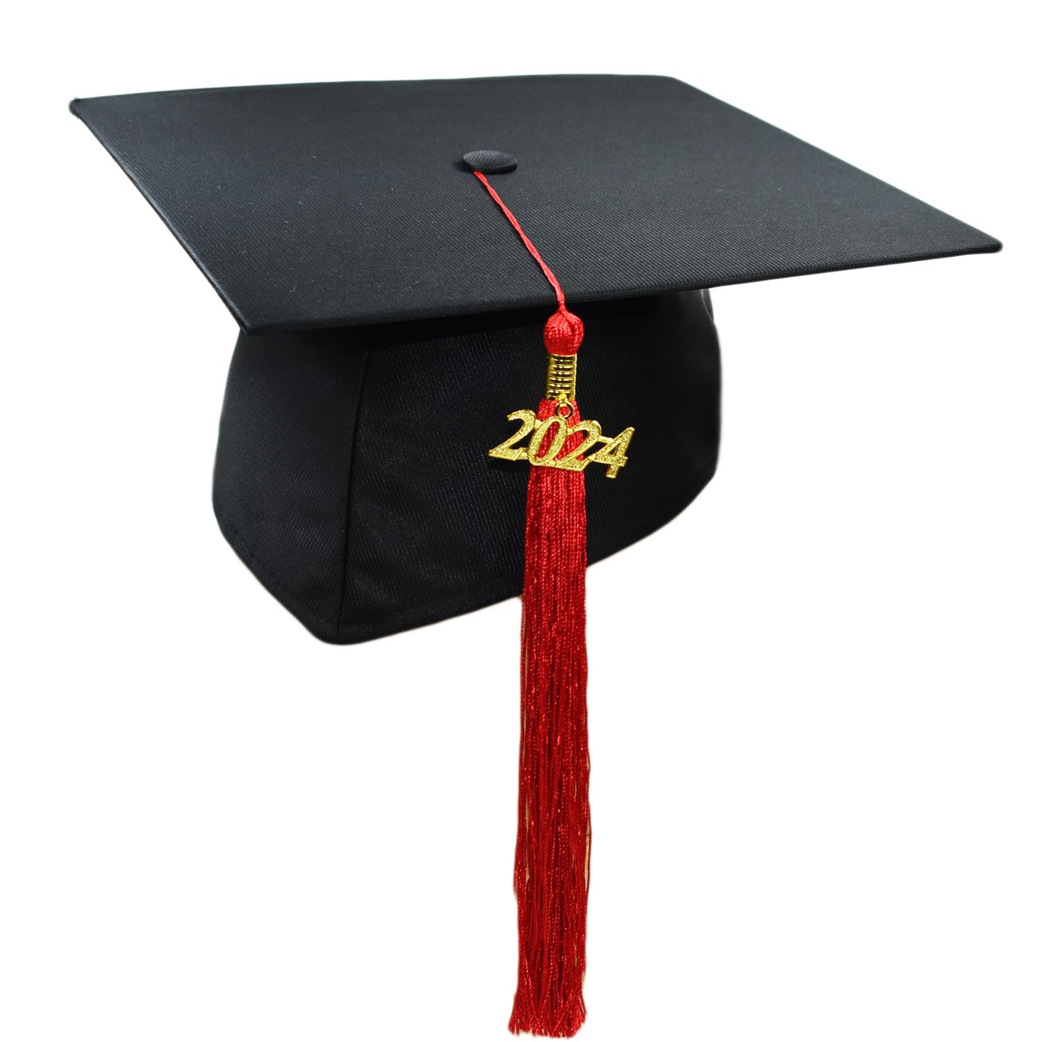 Melegari Doctor's Hat, Student Hat, The Original Grad Hat 2020 Year Pendant, One Size 54-61 cm, Graduation Party Hat from University Women / Men - Red - One size