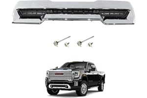 TELFAIR Front Hood Vent Compatible with 2020-2023 GMC Sierra 2500HD 3500HD, Chrome Bumper Air Vent Trim for Hood Scoop - Replacement OEM#84802216 | Part NO.84686275