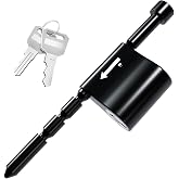 RETRUE Trailer Coupler Lock, 4 Adjustable Lengths, 1/4" Diameter, Black | Tongue Pin Lock, Weather-Resistant, Heavy Duty-Steel, Fits 1/2" to 3" Latch-Type Coupler, For Trailer, RV, Truck, Towing