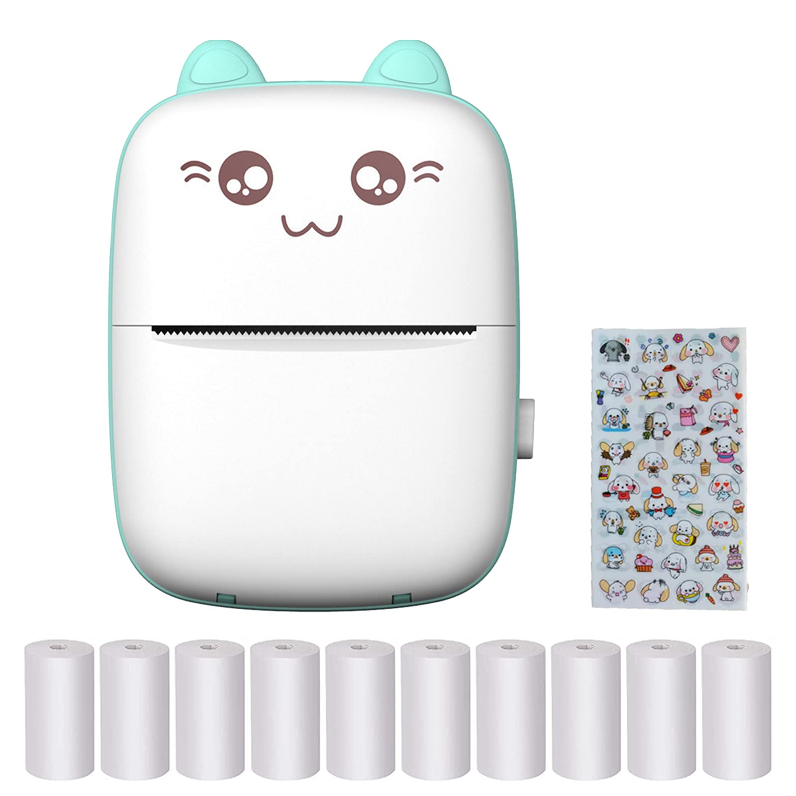 ConBlom Portable Photo Printer, Mini Wireless BT Instant Photo Printer with 10 Rolls of Thermal Paper, for Photo Memo Labels