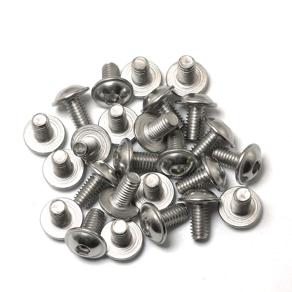 PZRT 25pcs Stainless Steel 304 Round Head Screws Hexagon HEX Socket Button Head Screw Bolt M5x8