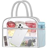 DALINDA Clear Bag Stadium Approved, Lunch Bag Lunch Box for Women Men Reusable Insulated Lunch Tote Bag