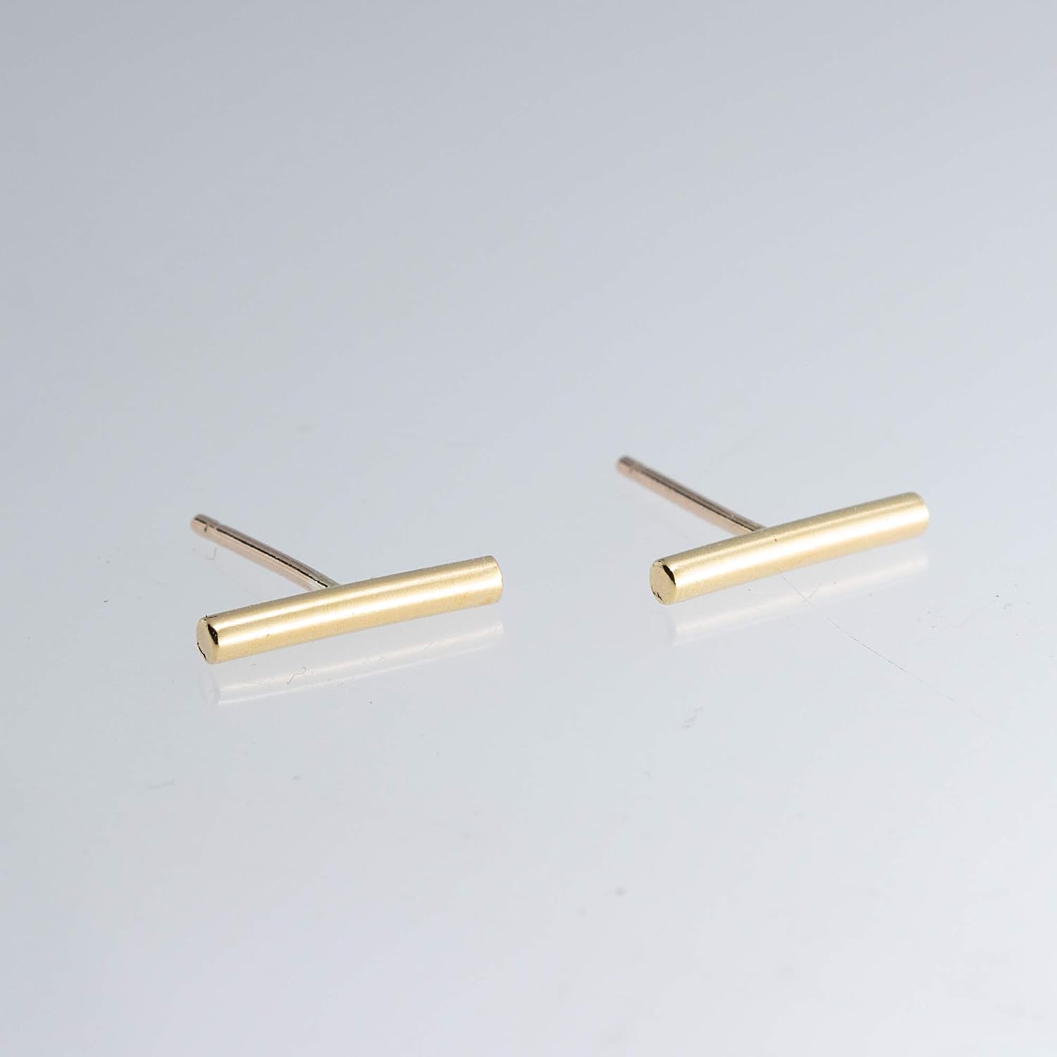 10mm 14K Yellow Gold filled Bar Stud Earrings Handmade