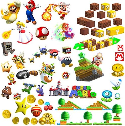 Super Mario Wall Stickers for Kids Bedroom Decoration for Nursery Boys Girls Livingroom Decal Mural Large
