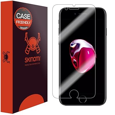 Apple iPhone 7 Screen Protector (Case Friendly), Skinomi TechSkin Full Coverage Screen Protector for Apple iPhone 7 Clear HD Anti-Bubble Film