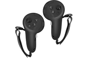 Controller Grips Cover for Meta/Oculus Quest 3 Accessories, Hanpusen Silicone Grips Cover with Controller Hand Straps Compatible with VR Touch Controller Covers (Black)