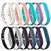 AIUNIT Compatible Flex 2 Band, Replacement for Flex 2 Accessory Bands Fashion Sport Fitness Wristbands w/Fastener Clasp for Flex 2 12 Pack Men Women Large No Tracker