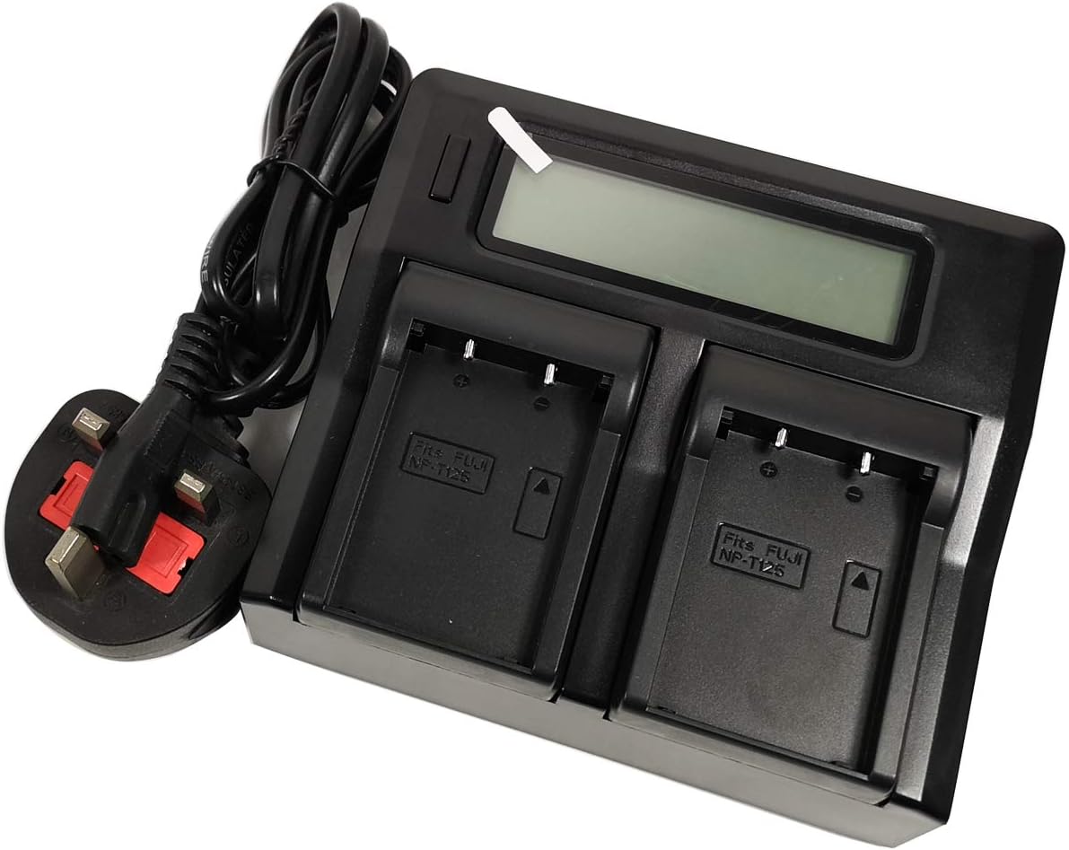 Quick LCD-Display Mains Battery Charger for Fujifilm Fuji BC-T125 NP-T125 NPT125 GFX-50 GFX-50R GFX-50S Digital Camera