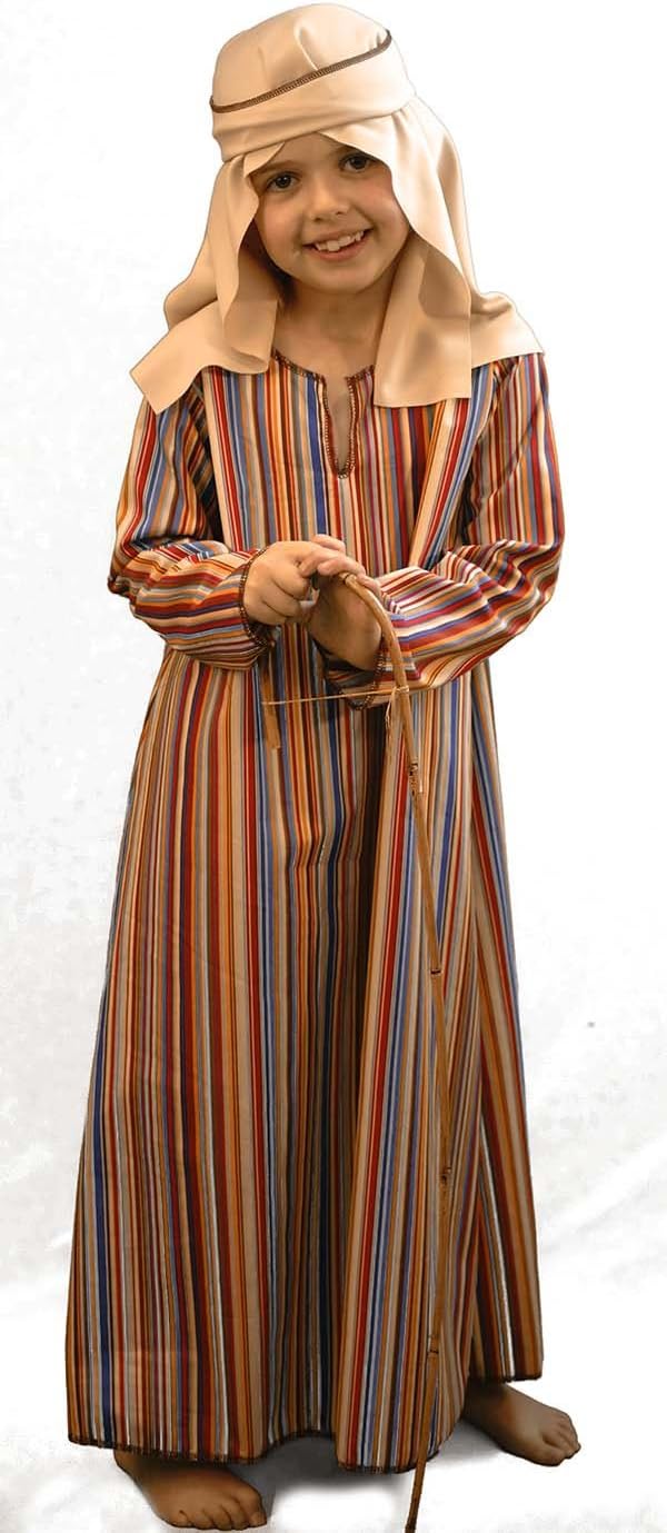 Nativity-Bible-World Book Day STRIPED SHEPHERD / JOSEPH Child’s Fancy Dress Costume – All Ages (7-8 years)