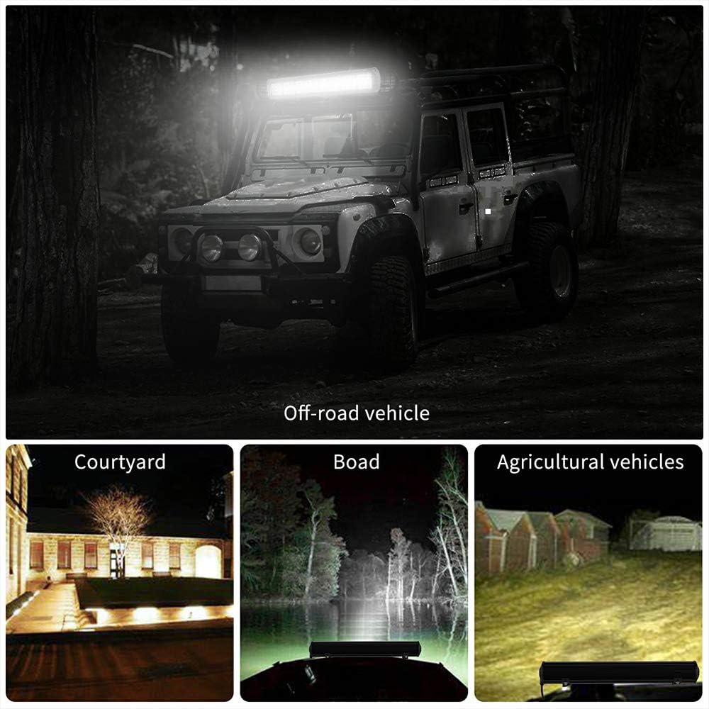 LED Pods Light Bar 20inch 546W 54600LM+6PCS 4inch 78W 7800LM, LED Light Pods Spot Offroad Lights Bar Combo Beam, high Brightness led Light Bars for Trucks Off-Road SUV Rv ATV UTV Boat Lighting: Automotive