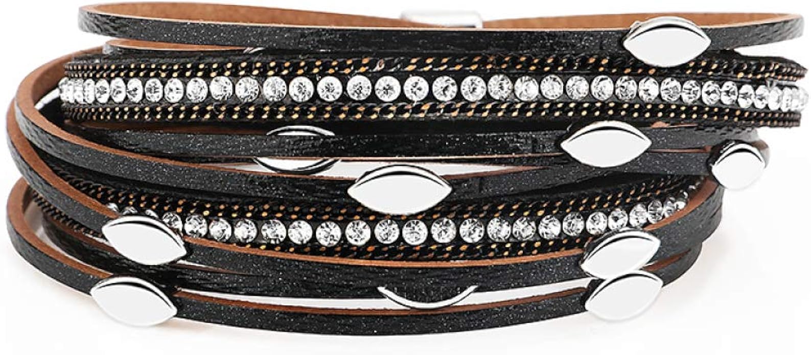 Kreis Charm Leder Armbänder Für Frauen Mode Damen Breit Wickeln