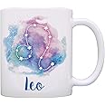 ThisWear Zodiac Mug Leo Zodiac Coffee Mug Leo Cup Leo Birthday Present Leo the Lion 11oz Ceramic Coffee Mug with Handle Pastel