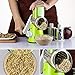 Round Drum Slicer and Grater Vegetable Cheese Cutter Slicer Shredder Grinder with 3 Stainless Steel Rotary Blades and Strong Suction Cup