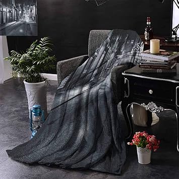 Amazon Com Zsuo Fur Throw Blanket Moody Monochrome View Of