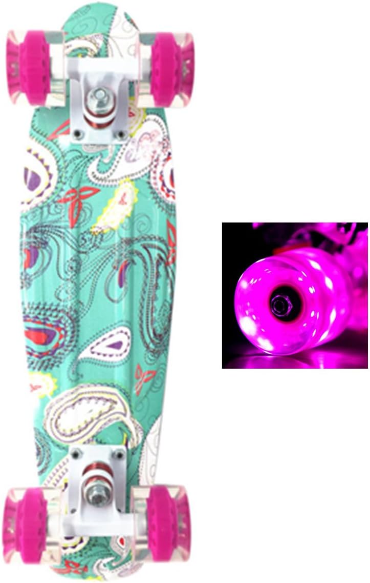 Wonnv 22 inch LED Mini Cruiser Skateboard Complete