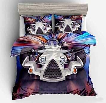Abojoy Racing Cars Duvet Cover Set King Size Dragster Speed Sports Car Extreme Sports Theme Automobile Style For Teens Kids Boy S Bedroom 1 Quilt