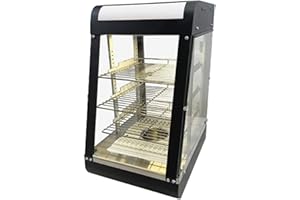 KOUWO Countertop 15" Food Warmer Display Case 3 Shelf Hot Warming Showcase with Front and Back Sliding Door and Water Tray,Commercial (15")