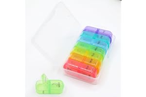 Weekly Pill Organizer,7 Day Pill Organizer,Twice Daily Pill Container,Daily Pill Box Medication Organizer,for Carrying and St