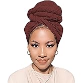 PWEOUKE Head Wraps for Black Women African Head Wrap Lightweight for Women Long Plain Turban Hair Scarf Scarves