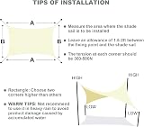KAHEIGN Sun Shade Sail 2.5m x 3m Cream UV 98% Waterproof 120gsm view 5