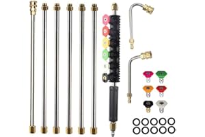 AGIIMAN Brass Pressure Washer Extension Wands - 120 Inch Power Washer Gutter Cleaning Tools, Telescoping Replacement Lance, Window Cleaner Nozzles Tips