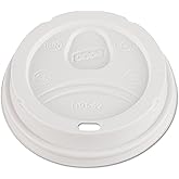 Dixie D9542W Dome Lid for 10-16 Ounce PerfecTouch Cups and 12-20 Ounce Paper Hot Cups, White 100 Lids