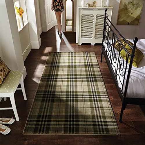 Flair Rugs Glen Kilry Tartan Check Rug, Sage Green, 80 x 150 Cm Amazon.co.uk Kitchen & Home