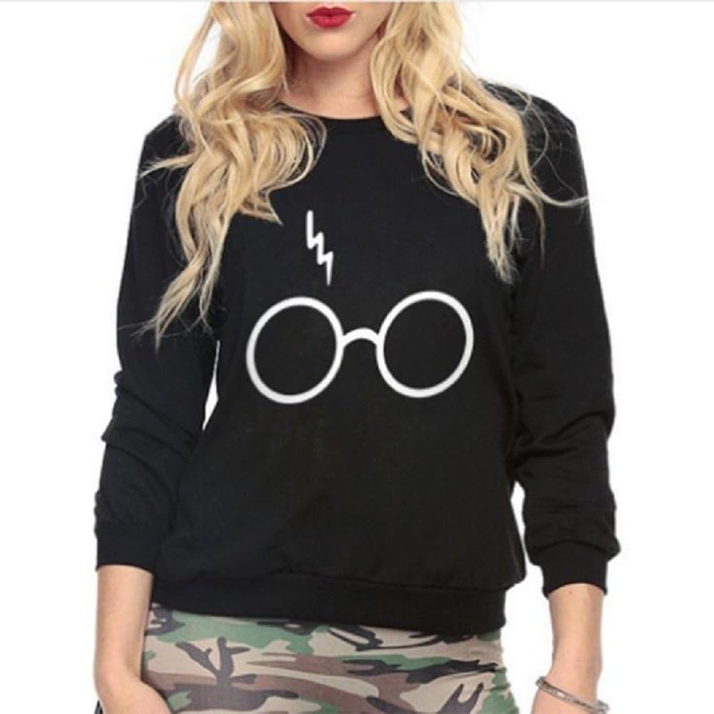 Sweatshirt Harry Potter Girl woman Black glasses Logo (Size M)