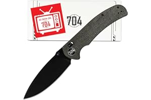 704 Gear Urban Ranger V2 | EDC Folding Pocket Knife with Ambidextrous Thumbstud and Crossbar Lock | 3.74" Blade, 14C28N Steel, Reversible Pocket Clip | Black Micarta/Black