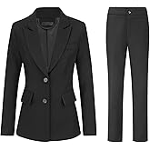YUNCLOS Women's 2 Piece Office Work Suit Set One Button Blazer and Pants