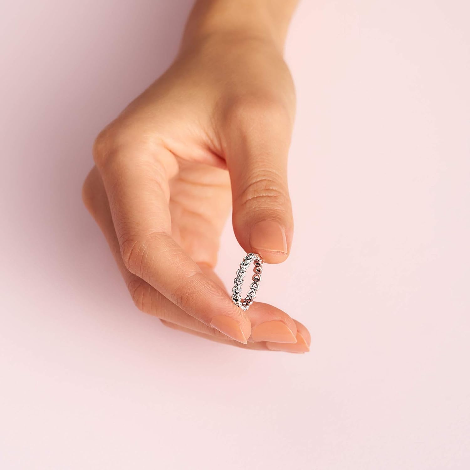 Pandora Jewelry Band of Hearts Sterling Silver Ring: Jewelry