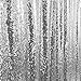 Trlyc 2X8FT Christmas Silver Sequin Curtain Sparkle Sequin Curtain for Wedding Party