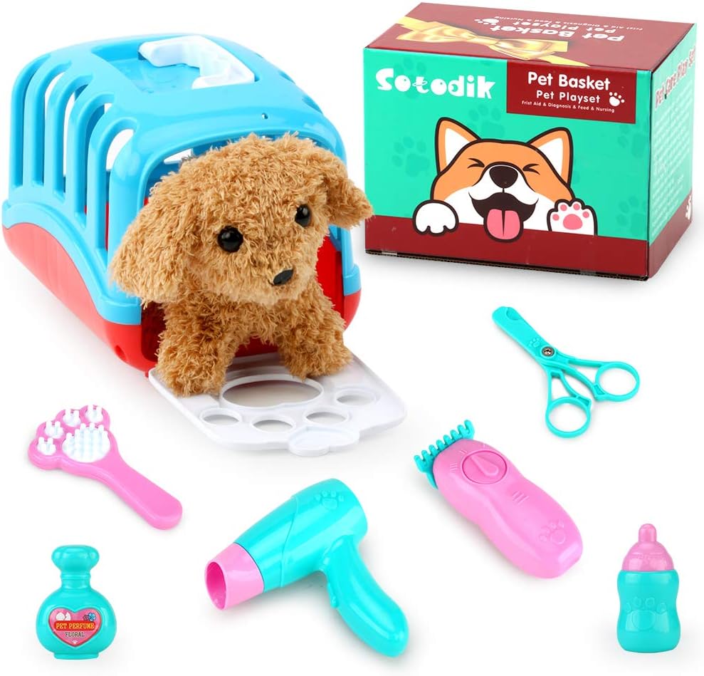 Sotodik Vet Set for Kids, Pretend Play Doctor Playset Pet Care Set