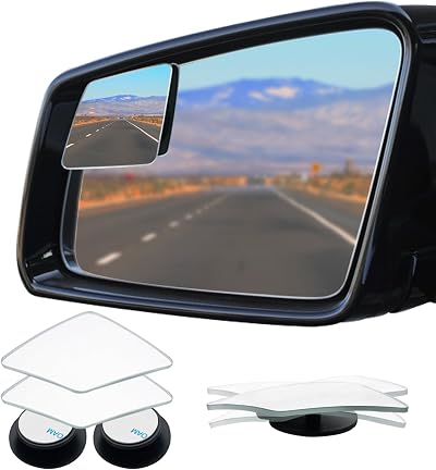 Ampper Rhombus Blind Spot Mirror 2 Pack Frameless Convex Wide Angle HD Glass