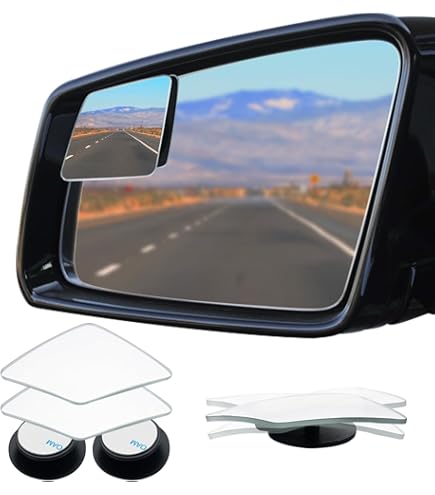 thumbnail image 2 of LivTee Blind Spot Mirror, Oval HD Glass Frameless Convex Rear View Mirror With Wide Angle Adjustable Stick For Cars SUV And Trucks, Pack Of 2, Blind 2 of 14
