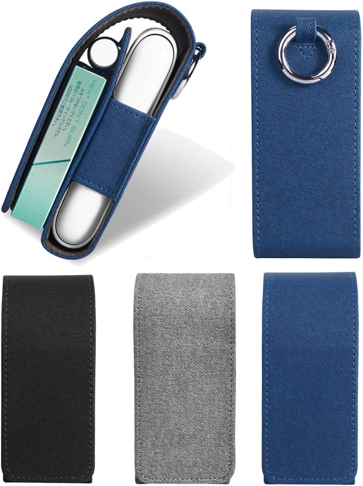 Fashion 3 Colors Case Bag Holder Flip Full Case for iqos 3 PU Leather Pouch Case Accessories for iqos3 (Black)