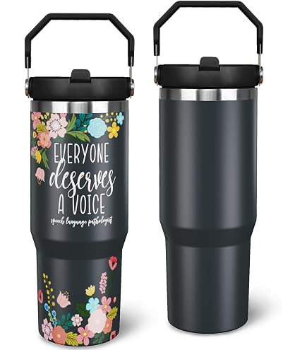 Speech Therapy 40 Oz Tumbler With Handle - SLP Gift, Stainless Steel, Vacuum Insulated, Leak-Proof Lid & Straw