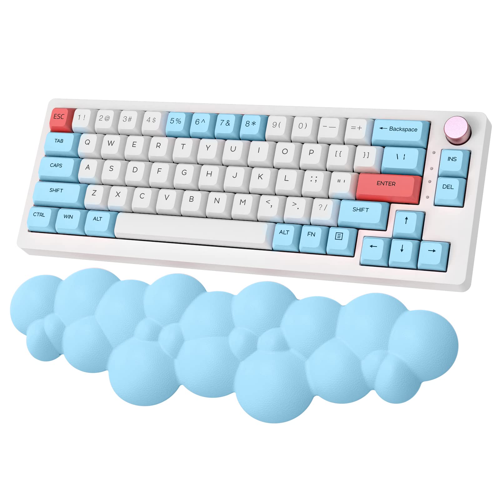 ZIYOU LANG Keyboard Palm Rest Cloud Soft Keyboard Wrist Rest with Non-Slip Base and Washable Surface, Ergonomic Memory Foam Pad for PC Laptop, Comfortable and Soft Support for Typing and Gaming-Blue