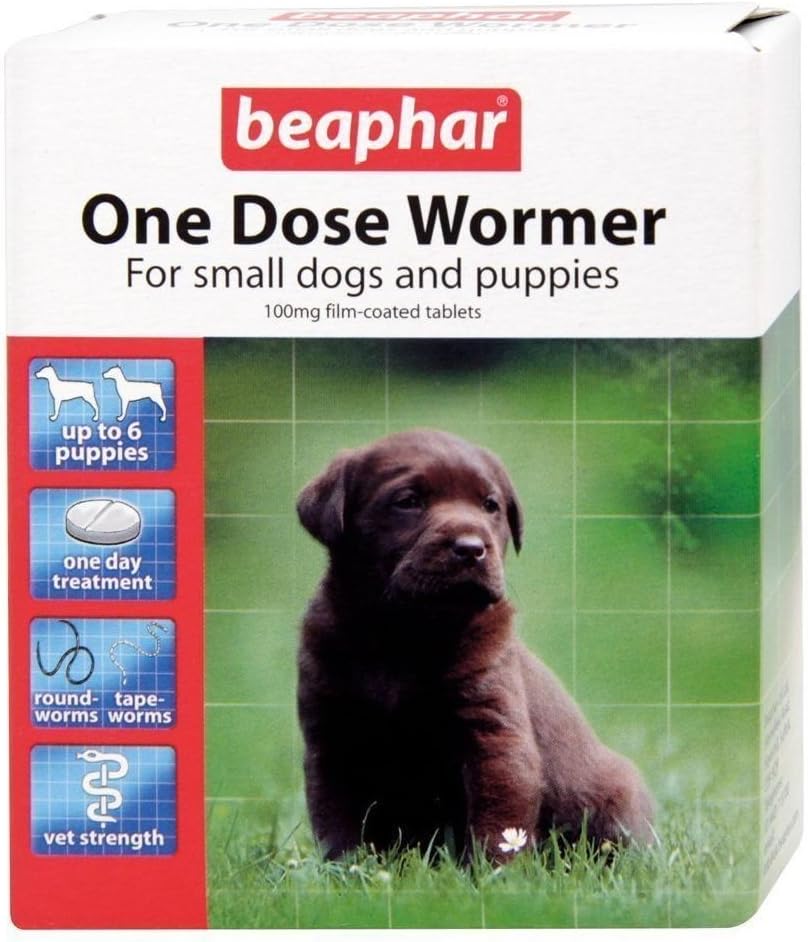 PonZE Beaphar One Dose Wormer Tablet Worming For Small Dogs & Puppies (6 Tablet Pack)