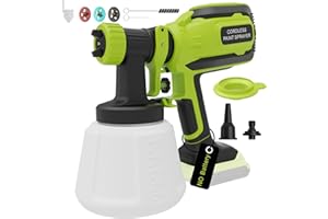 PULENDY Cordless Paint Sprayer for Dewalt 20V Battery, Portable Wireless Spray Paint Gun with 1200ML Container, Easy to Clean,3 Patterns for Fence House Wood Ceiling etc. DL05 Green (Battery Not Included)